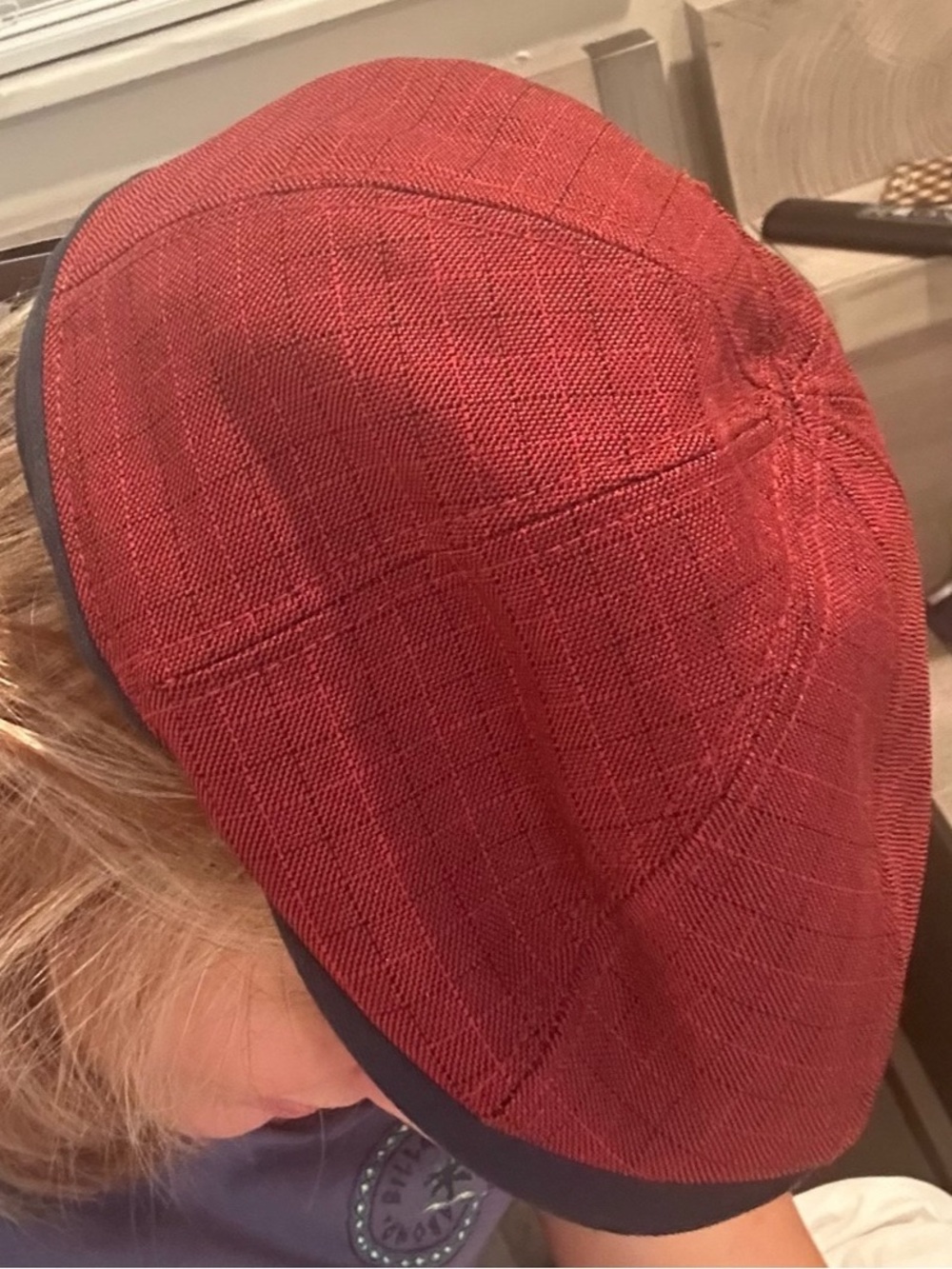 Biltmore Cotton Flat Cap in Red & Black Size Medium NWT